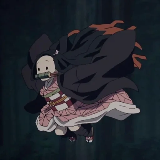nezuko, nezuko run, nezuko corre, personagens de anime, a lâmina dissecando demônios