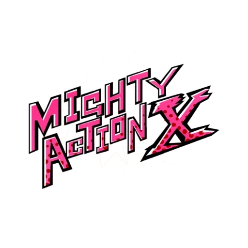 x game, sinal, thrashpatcher, mighty action x, cavaleiro estrelado logo