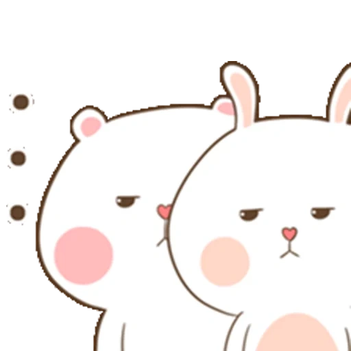 mignon, un joli motif, dessin de kawai, tuagom puffy bear, tuagom puffy bear and rabbit