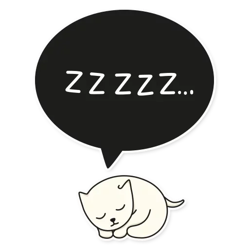 gato, gato, gato, desenho de zzz, logotipo sonolento do gato