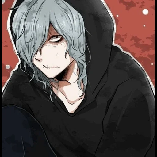 shigaraki, anime guys, anime guys, shigaraki art, anime guy with gray hair