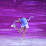 ragazza, sul ghiaccio, pattinaggio artistico, skater evgenia medvedev, figura pattinaggio evgeny medvedev