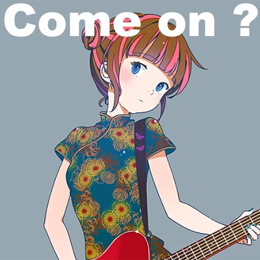 figure, guitar animation, cartoon guitarist, girl guitar animation, haruka nanami art guitar