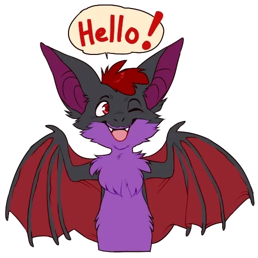 chauve souris, chauve-souris douce, souris vampire, batte de dessins animés, chauve-souris violette