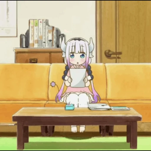 anime, kanna kamui, anime kobayashi, maid kobayashi, ova dragon maid kobayashi