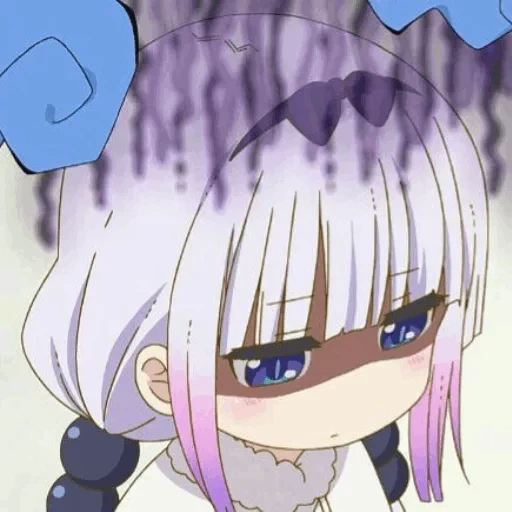 cannes shenjing, kanna kamui, personagem de anime, renderização de cannes shenjing, dragon girl kobayashi cannes triste