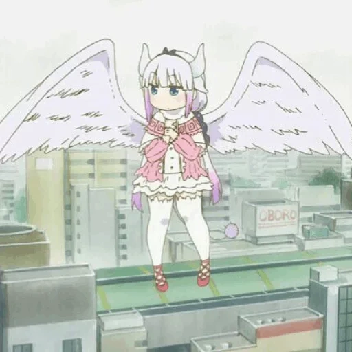 cannes kamui, kanna kamui, dibujos de anime, alas de cannes kamui, dragon maid kobayashi cannes wings