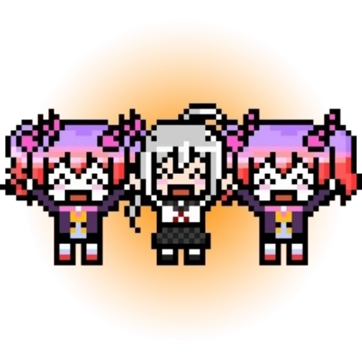 jora sprite, os personagens de dangganronps, dzhunko enoshima pixel, canadá otonokoji pixel, caracteres pixels danganrronps