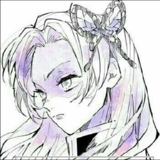 anime, arte de anime, desenhos de anime, personagens de anime, esboço shinobu kocho