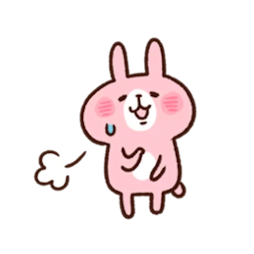 kawaii, cute drawings, kawaii animals, pink rabbit rabbit, kanahei's piske come
