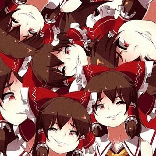 anime, seni animasi, reimu touhou, anime girl, karakter anime