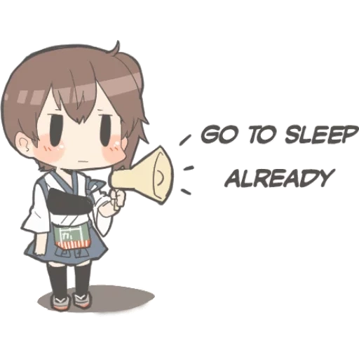 чиби, рисунок, мемы аниме, time to sleep, kancolle sleep