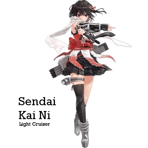 seni animasi, seni animasi, kancolle sendai, sandai cancol, koleksi kangtai