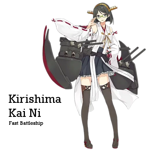 anime, personajes de anime, colección kantai, kirishima kankolle, kancol colección kancolle