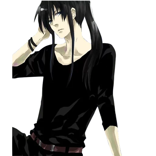 kanda, anime kerl brünette, der kerl mit den langen schwarzen haaren, der kerl mit der langen brünette kunst, anime kerl mit langen schwarzen haaren