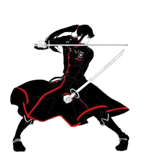 samouraï, samouraï kirito, graphiques ninja, silhouette de samouraï, samouraï sao kirito