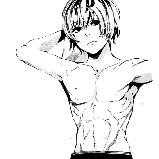 anime manga, anime guys, kaneki ken torso, kaneki ken press, kaneki torso press