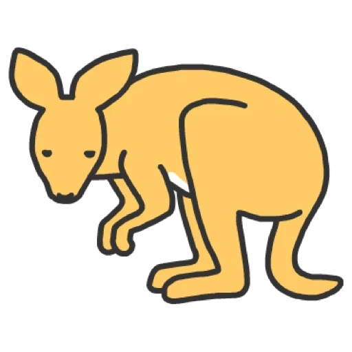 canguru, canguru, desenho de canguru, esboço do canguru, estilização de canguru