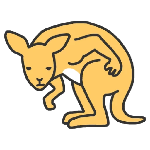 canguro, canguro emoji, dibujo de canguro, esquema de canguro, pictograma de canguro