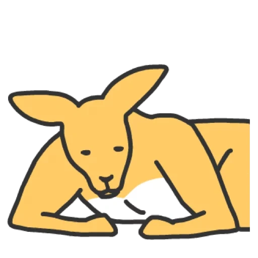 kangourou, emblème kangourou, motif kangourou, pâques du lapin kawai