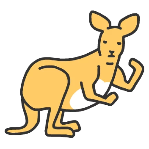 canguro, dibujo de canguro, animal canguro, estilización de canguro, pictograma de canguro