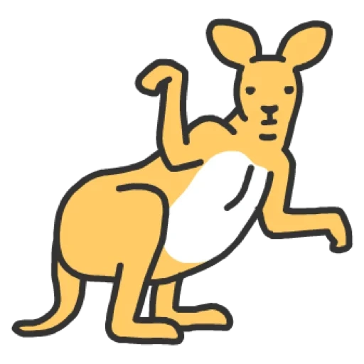 canguro, clipart de canguro, dibujo de canguro, animal canguro