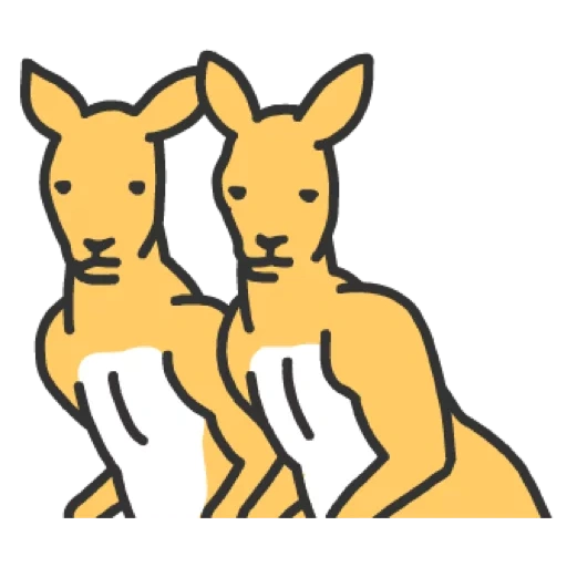 canguru, kawai kangaroo, desenho de canguru, estilização de canguru, kangaroo desenho fofo