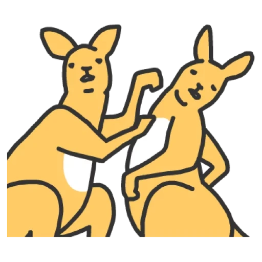 kanguru, pola kanguru, binatang kanguru, kanguru kartun