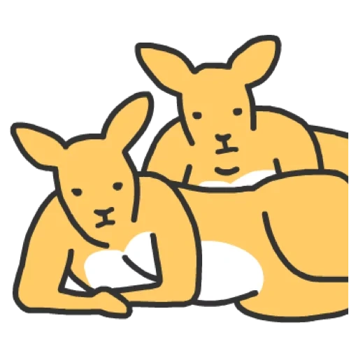 kangourou, kangourou de kawai, kangourou d'emoji, motif kangourou