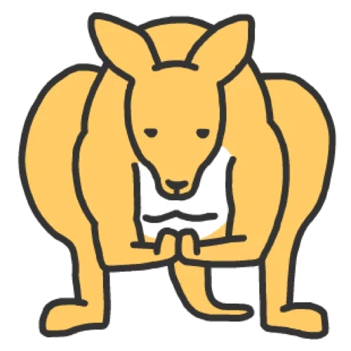 animaux, baby kangourou, charmant animal, kangourou logo, chapeau kangourou