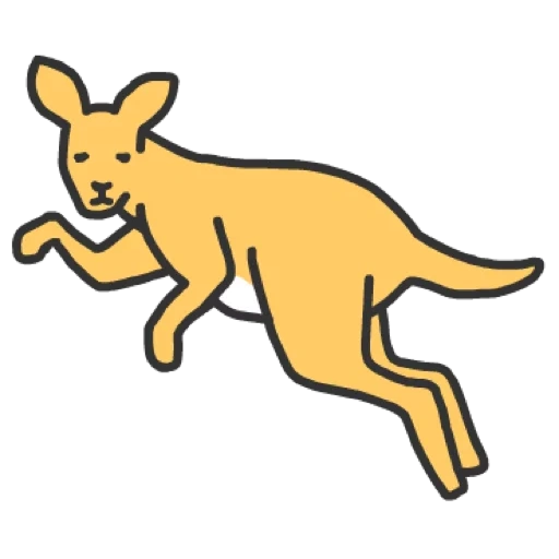 canguru, emoji kangaroo, animais de canguru, esboço do canguru