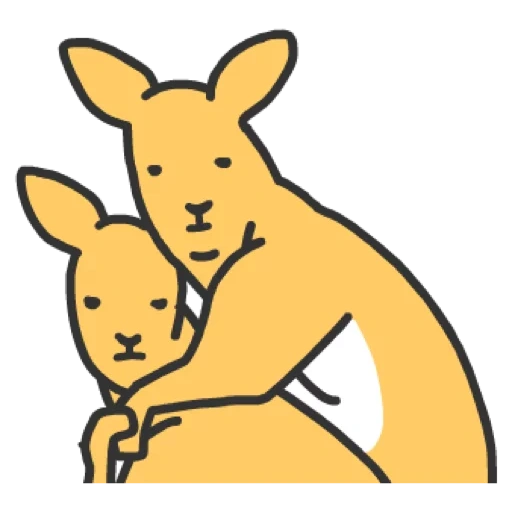 kangourou, baby kangourou, motif kangourou, cartoon de kangourou