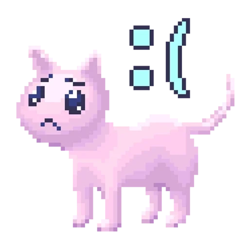 anime, píxel lama, gato de píxel, arte de píxeles de gato, imagen de píxel de hasbik
