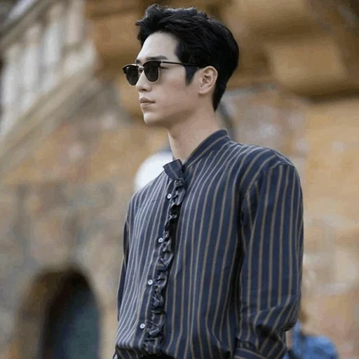 the male, with kan june, seo kang joon, korean actors, men's velvet shirt