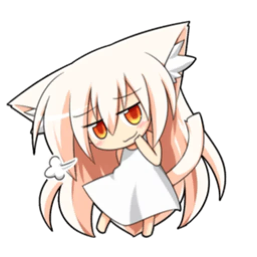 innere medizin, chibiki, chibi anime, anime neko, mokou chibi hinter dem kopf