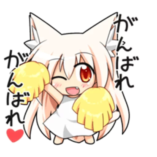 quelques, pas de chibi, mokou fujiware, personnages d'anime, kemono friends fennec chibi