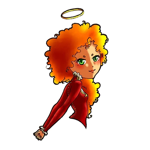 anime, junge frau, charakter, charakterillustration, cartoon curly girl