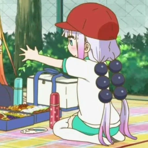 karakter anime, kobayashi san chi, naga pembantu kobayashi, kobayashi san chi no maid dragon, naga hot springs