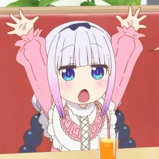 kanna kamui, karakter anime, nasja kamenskich, pola anime yang lucu, pembantu naga mima kobayashi