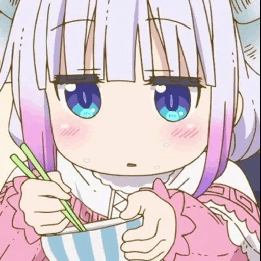 anime cute, cannes kamui, kanna kamui, anime characters, dragon-city kobayashi-san canna eats
