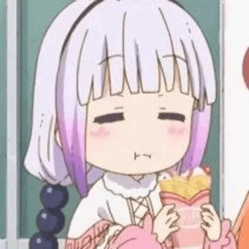 anime cute, kanna kamui, anime girl, anime characters, canna anime kobayashi drinks