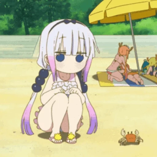 cannes kamui, kanna kamui, caranguejo de canna kamui, canna kamui come caranguejo, dragon maid kobayashi san cannes