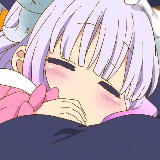 kanna kamui, cannes dios llora bien, animación chica anime, kobayashi cannes llorando, kobayashi dragon girl 18