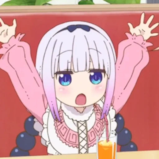 anime, kanna kamui, personagens de anime, anime dragon maid, dragon maid kobayashi memes