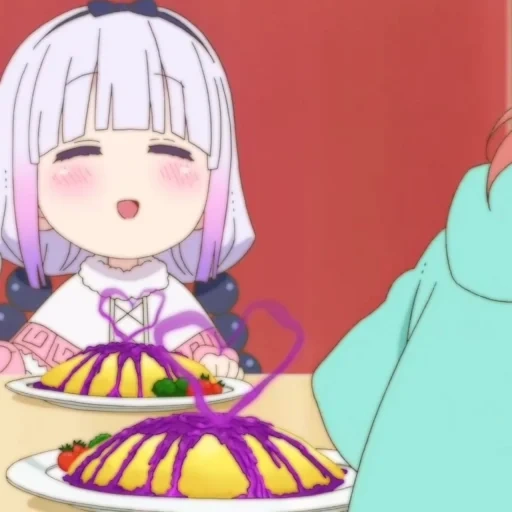 kanna kamui, anime charaktere, kobayashis dienstmädchen, anime niedliche muster, kobayashis drachenmädchen