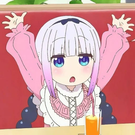 kanna kamui, personnages d'anime, patterns d'anime mignons, la servante du dragon de kobayashi mima, kobayashi san chi no maid dragon