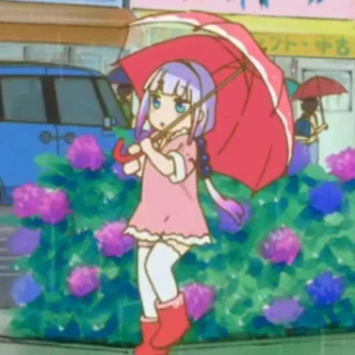 kobayashi san, anime canna, cannes kobayashi, anime kobayashi dance, anime kobayashi cannes rain rain