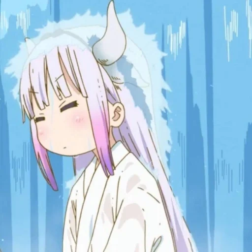 kanna kamui, lovely cartoon, anime girl animation, dragon girl anime, kobayashi's maid dragon