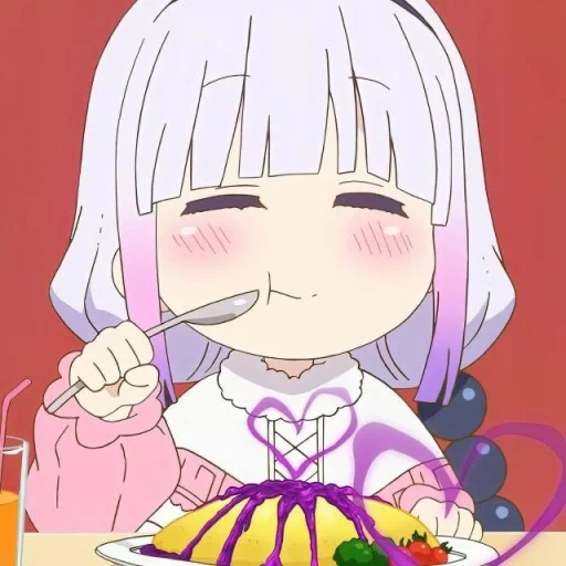 anime fofo, anime picch, kanna kamui, anime desenhos fofos, dragon maid kobayashi cannes chibi