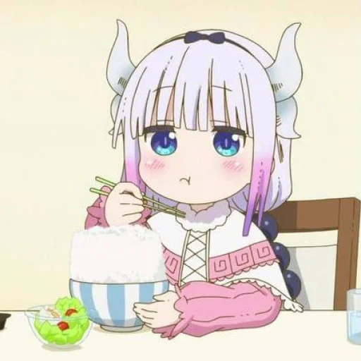 kanna kamui, maid kobayashi, canna kamui art 18, dragon maid kobayashi, anime dragon maid kobayashi